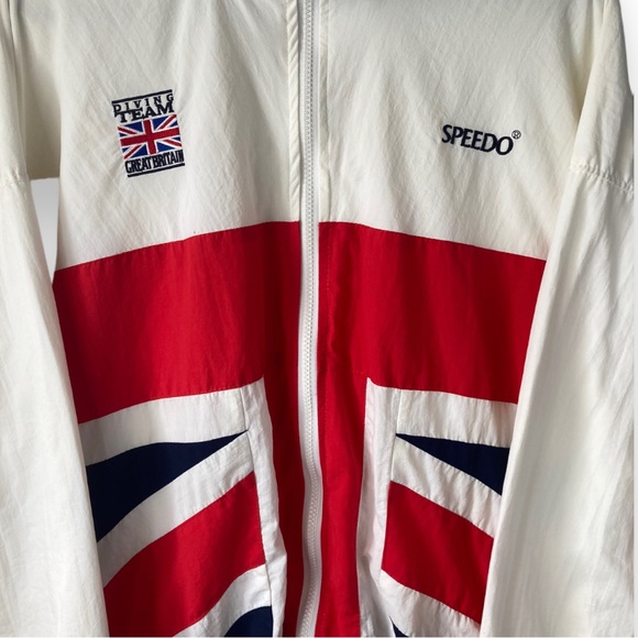 Vintage Great Britain Diving Team Blue Red White Speedo Track Jacket - Picture 3 of 16